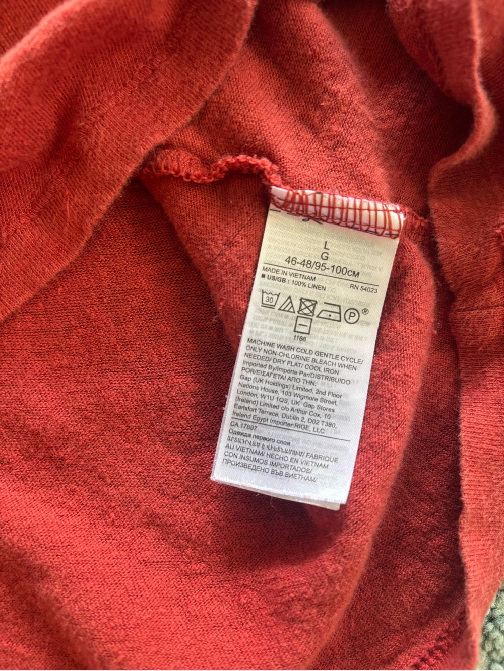 Banana republic 100% sleeveless linen orange rust swing tank L